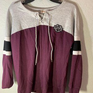 Charmed Hearts brand Maroon, white black and grey